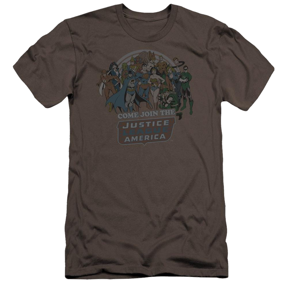Dc Join The Justice League Premium Adult Slim Fit T-Shirt Men's Premium Slim Fit T-Shirt Justice League