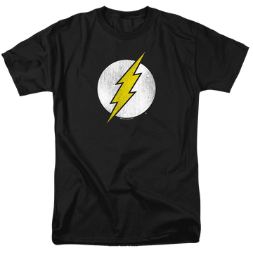 Black men's regular fit t-shirt with Flash Logo Distressed graphic