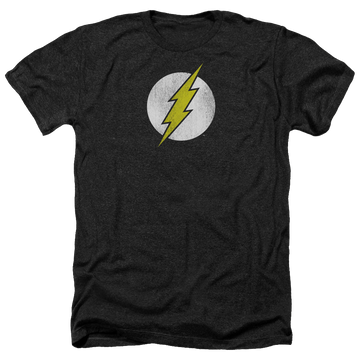 Black men's heather t-shirt with Flash Logo Distressed graphic