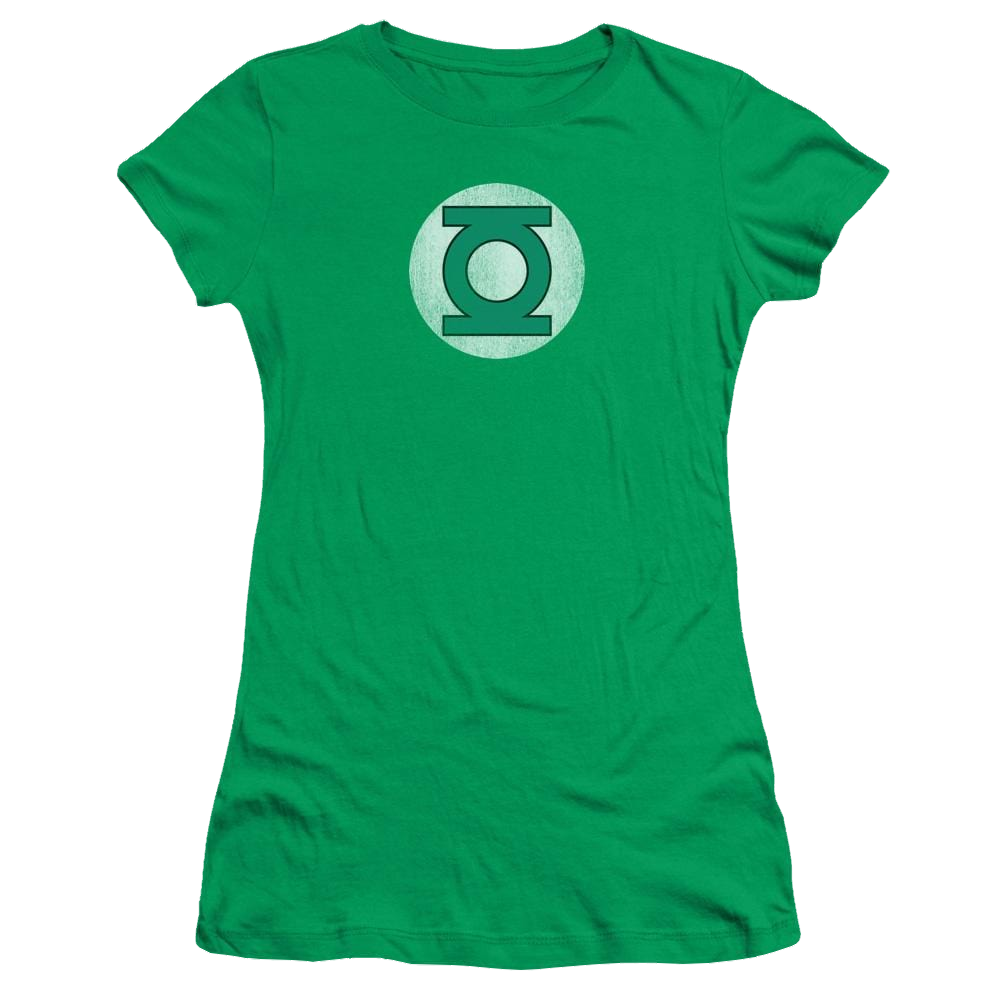 DC Comics Gl Logo Distressed - Juniors T-Shirt Juniors T-Shirt Green Lantern