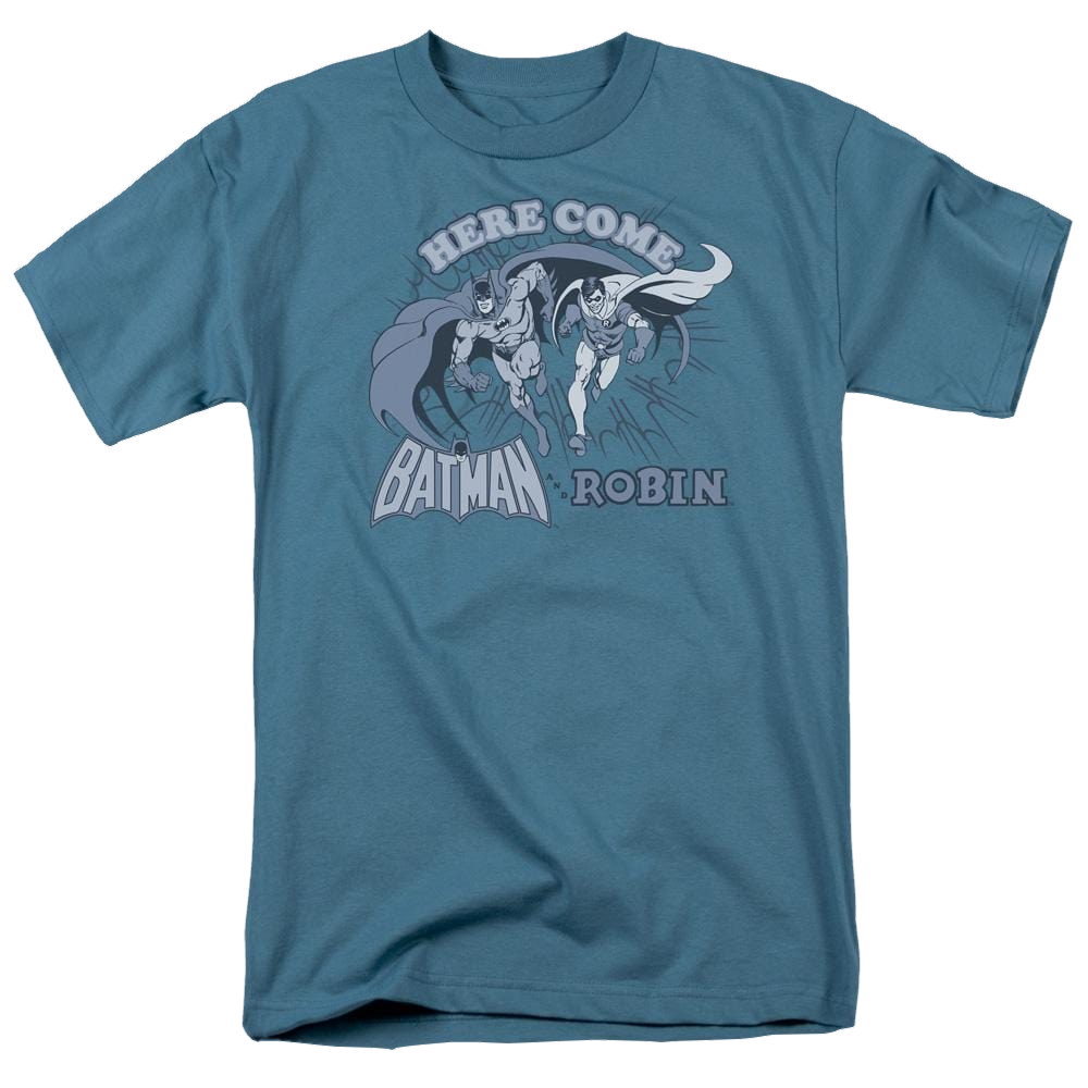 DC Comics Here Come Batman And Robin - Men's Regular Fit T-Shirt Men's Regular Fit T-Shirt Batman