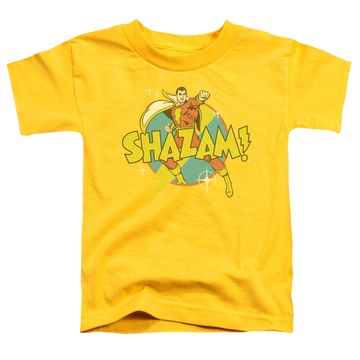 Yellow toddler t-shirt with Shazam Power Bolt graphic