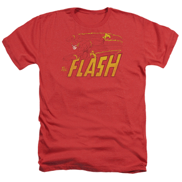 Red men's heather t-shirt with Flash Speed Distressed graphic