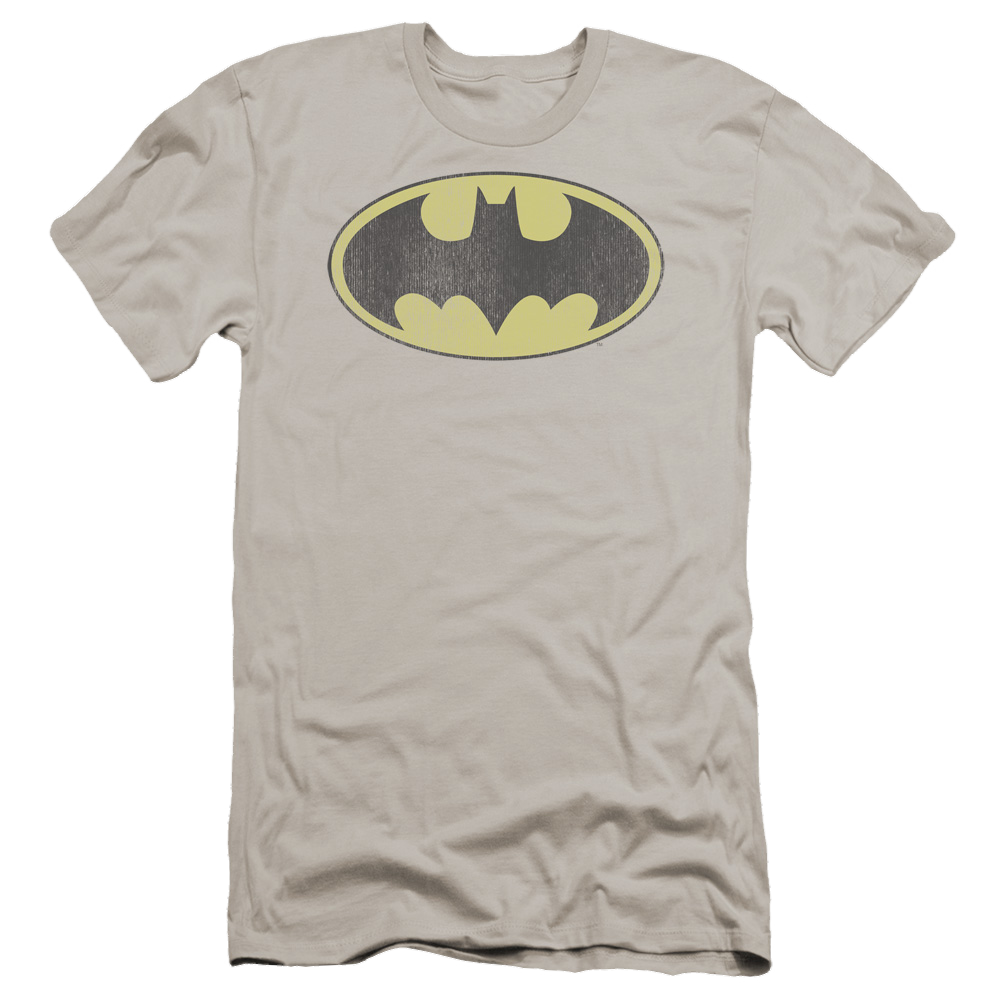 DC Batman Retro Bat Logo Distressed - Men's Premium Slim Fit T-Shirt Men's Premium Slim Fit T-Shirt Batman