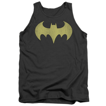 Charcoal men's tank with Batman Batgirl Logo Distressed graphic