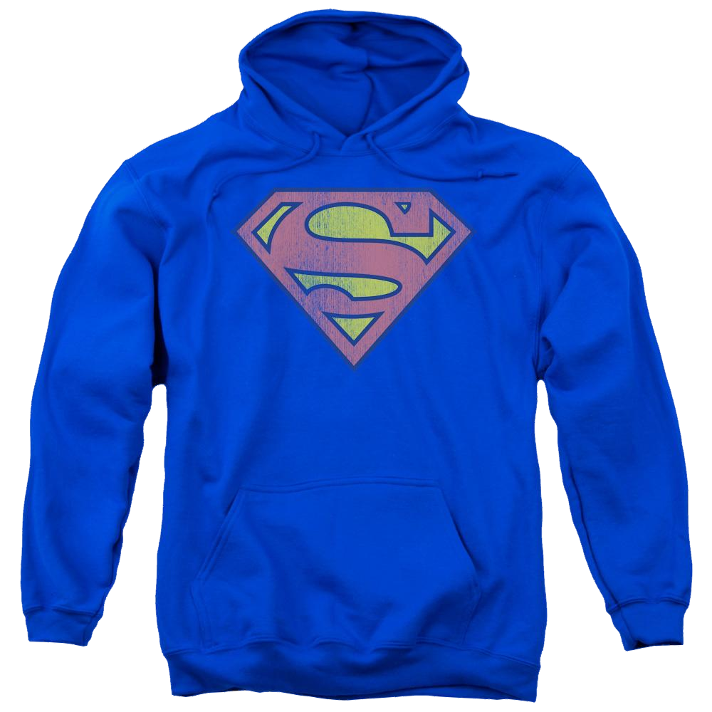 DC Comics Retro Supes Logo Distressed - Pullover Hoodie Pullover Hoodie Superman