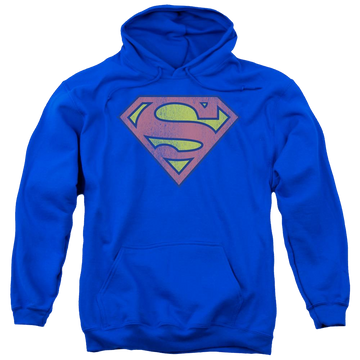 DC Comics Retro Supes Logo Distressed - Pullover Hoodie Pullover Hoodie Superman