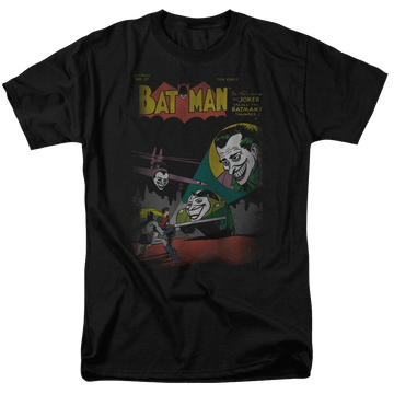Black men's regular fit t-shirt with Batman DC Comics Wrong Signal graphic