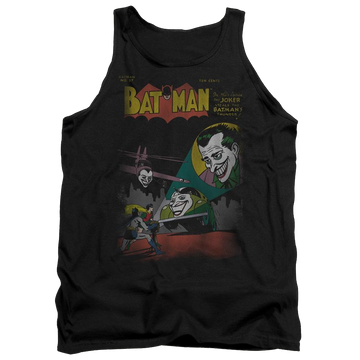 Black men's tank with Batman DC Comics Wrong Signal graphic