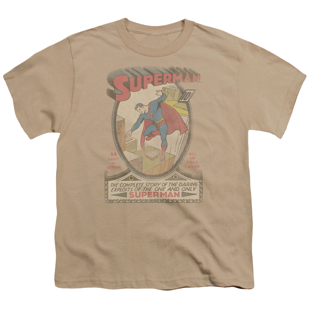 Superman Superman 1 Distressed - Youth T-Shirt Youth T-Shirt (Ages 8-12) Superman