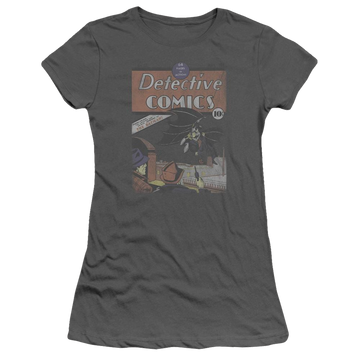 Charcoal juniors t-shirt with Superman DC Comics Detective #27 Distressed graphic