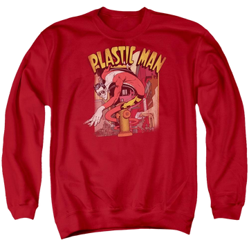 DC Comics Plastic Man Street - Men's Crewneck Sweatshirt Men's Crewneck Sweatshirt Plastic Man