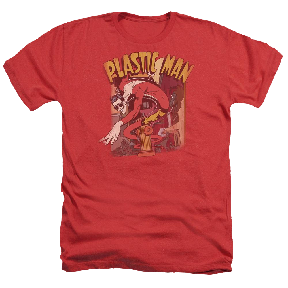 DC Comics Plastic Man Street - Men's Heather T-Shirt Men's Heather T-Shirt Plastic Man
