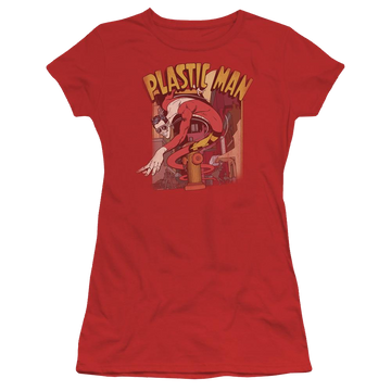 DC Comics Plastic Man Street - Juniors T-Shirt Juniors T-Shirt Plastic Man