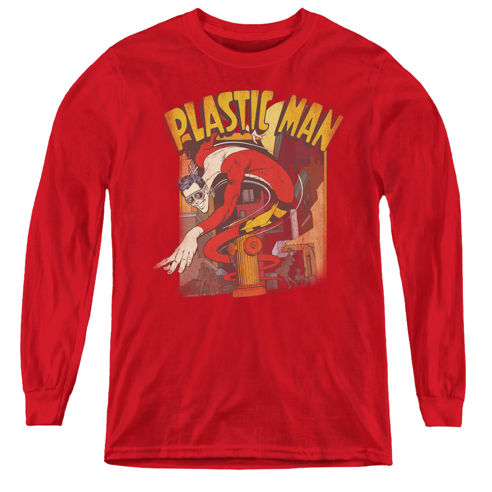 Plastic Man Plastic Man Street - Youth Long Sleeve T-Shirt Youth Long Sleeve T-Shirt Plastic Man