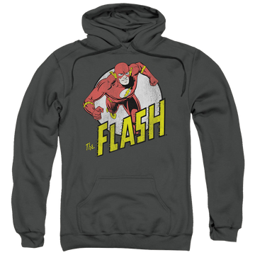 Charcoal pullover hoodie with The Flash Run Flash Run graphic