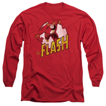 Red men's long sleeve t-shirt with The Flash graphic