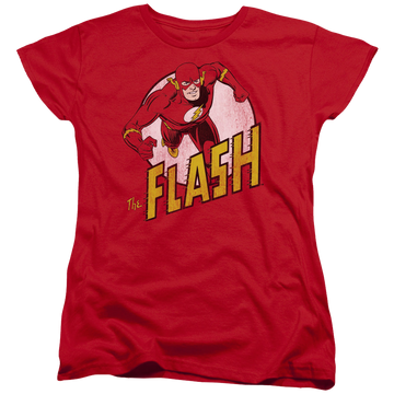 Red women's t-shirt with The Flash graphic