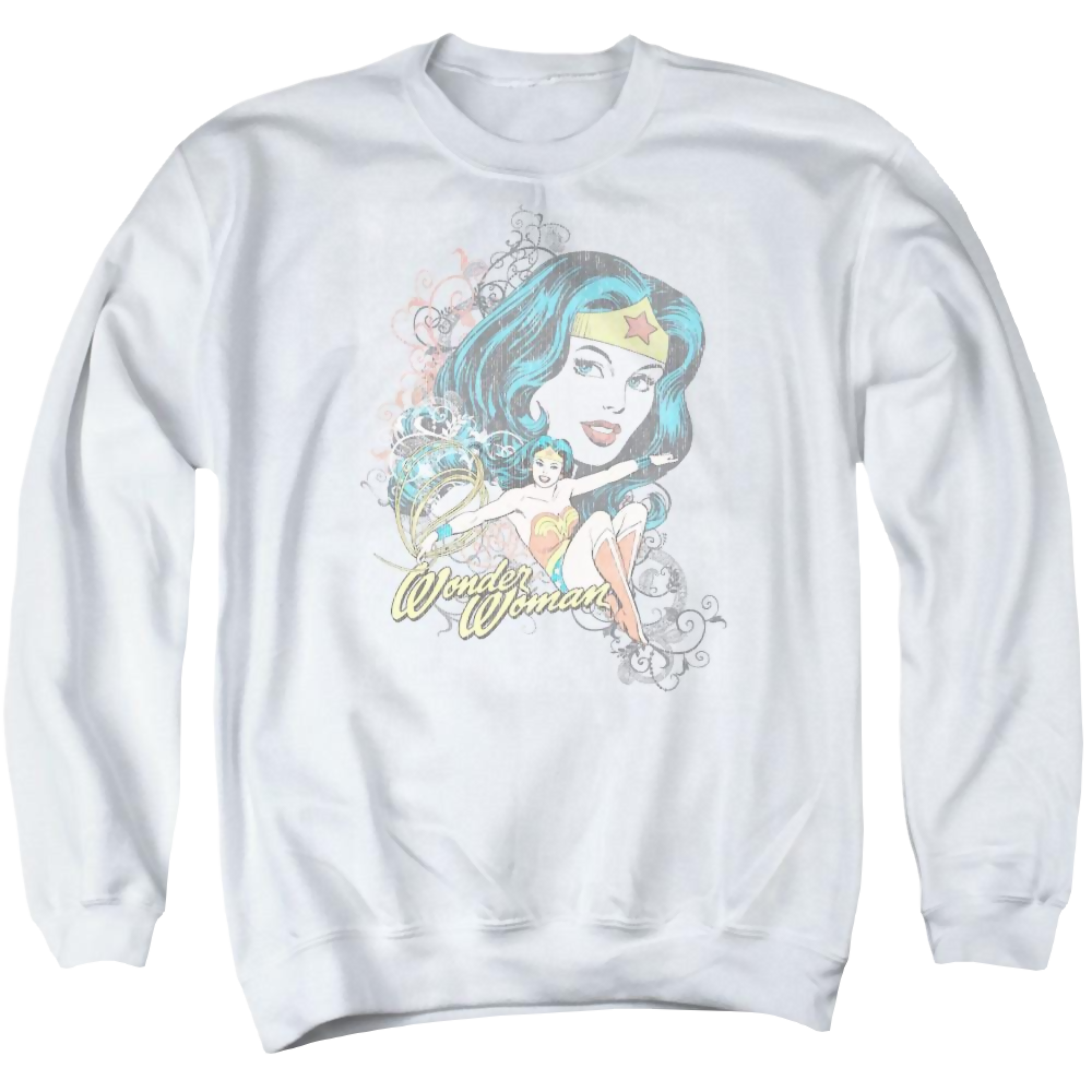 DC Comics Wonder Scroll - Men's Crewneck Sweatshirt Men's Crewneck Sweatshirt Wonder Woman