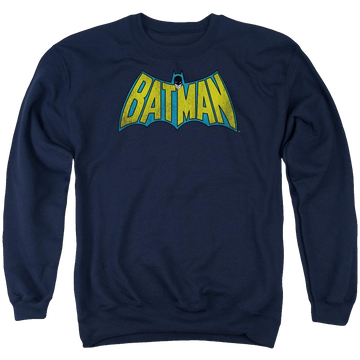 Navy men's crewneck sweatshirt with DC Comics Classic Batman Logo graphic