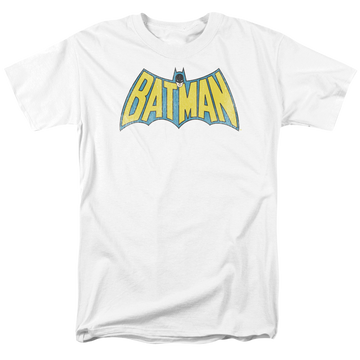 White men's regular fit t-shirt with DC Comics Classic Batman Logo graphic