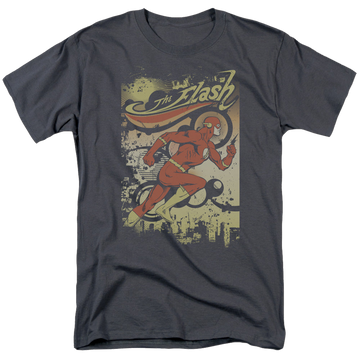 Charcoal men's regular fit t-shirt with The Flash Just Passing Through graphic
