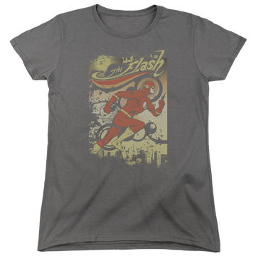 Charcoal women's t-shirt with The Flash Just Passing Through graphic
