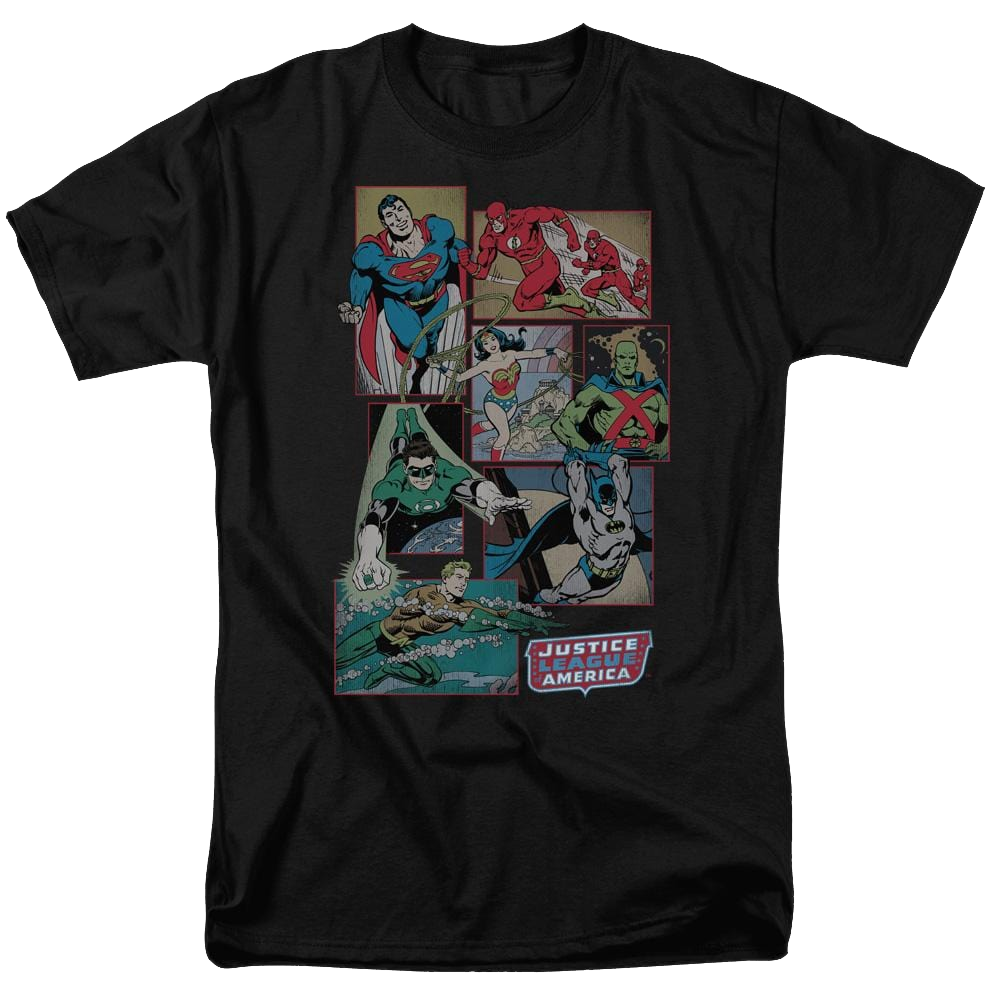 DC Comics Justice League Boxes - Men's Regular Fit T-Shirt Men's Regular Fit T-Shirt Justice League