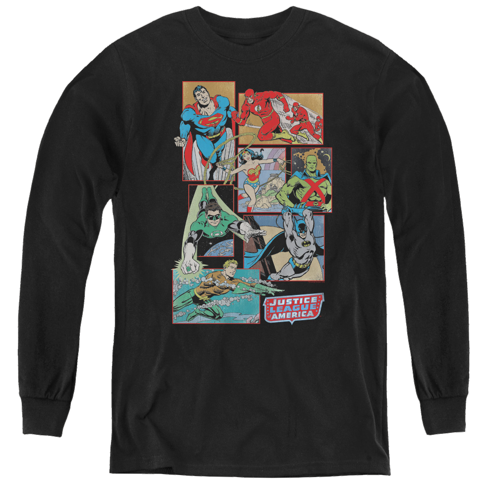 Justice League Justice League Boxes - Youth Long Sleeve T-Shirt Youth Long Sleeve T-Shirt Justice League