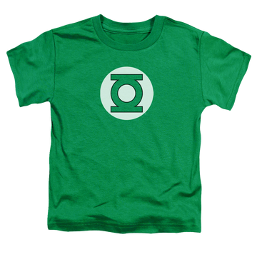 Kelly green kid's t-shirt for ages 4 to 7 with Green Lantern Logo graphic
