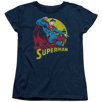 Navy women's t-shirt with Superman DC Comics Big Blue graphic