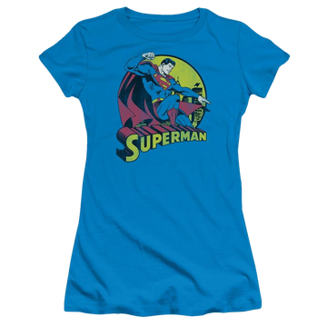 Turquoise juniors t-shirt with DC Comics Superman graphic