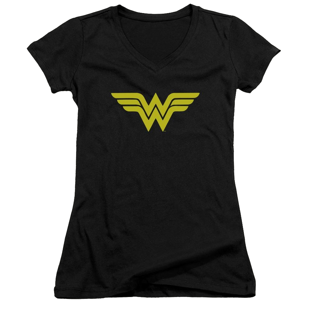 DC Comics Wonder Woman Logo - Juniors V-Neck T-Shirt Juniors V-Neck T-Shirt Wonder Woman