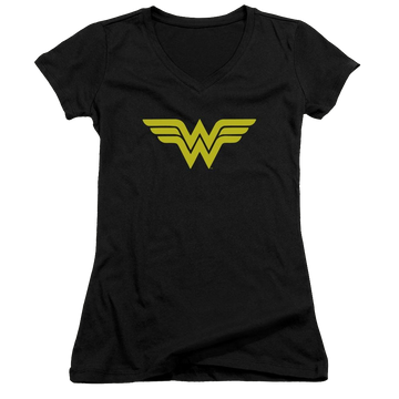 DC Comics Wonder Woman Logo - Juniors V-Neck T-Shirt Juniors V-Neck T-Shirt Wonder Woman