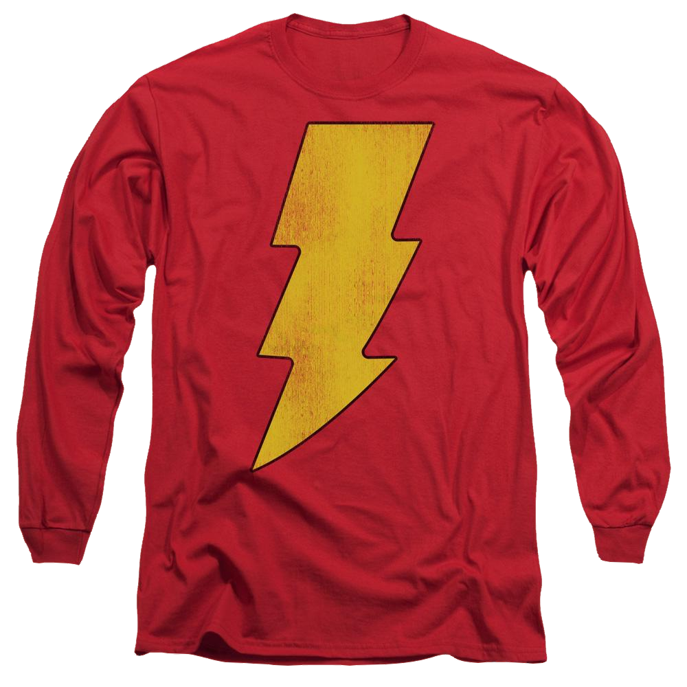 DC Comics Shazam Logo Distressed - Men's Long Sleeve T-Shirt Men's Long Sleeve T-Shirt Shazam