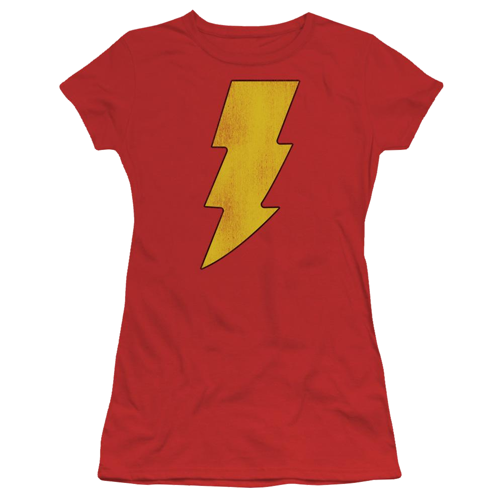 DC Comics Shazam Logo Distressed - Juniors T-Shirt Juniors T-Shirt Shazam