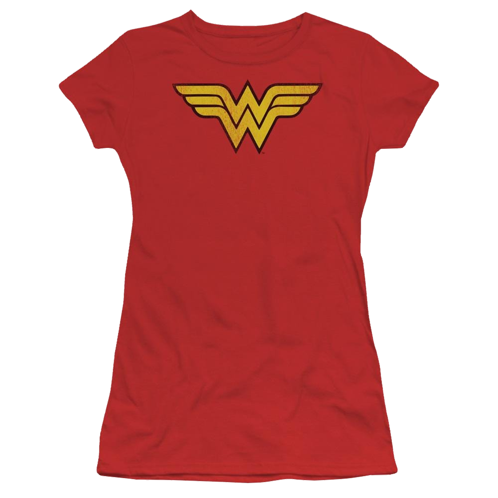 DC Comics Wonder Woman Logo Dist - Juniors T-Shirt Juniors T-Shirt Wonder Woman