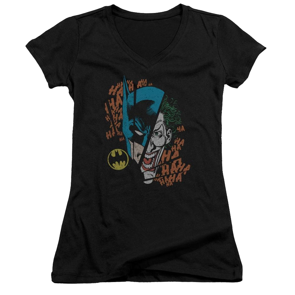 DC Comics Broken Visage - Juniors V-Neck T-Shirt Juniors V-Neck T-Shirt Batman