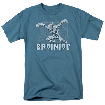 Slate men's regular fit t-shirt with DC Comics Brainiac graphic