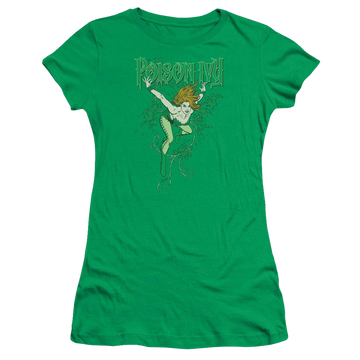 Kelly green juniors t-shirt with DC Comics Poison Ivy graphic
