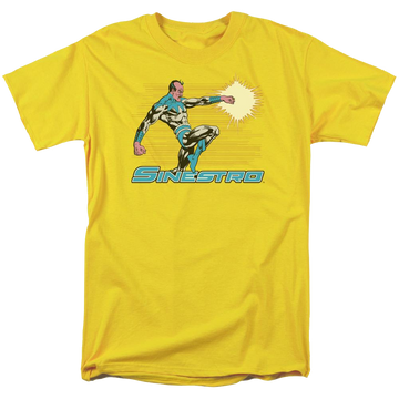 Yellow men's regular fit t-shirt with DC Comics Sinestro graphic