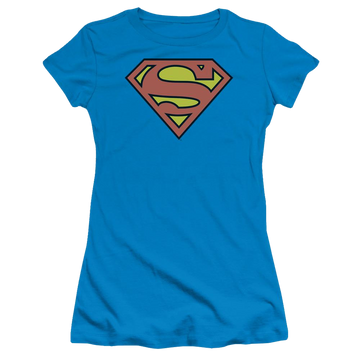 Turquoise juniors t-shirt with DC Comics Superman Logo graphic
