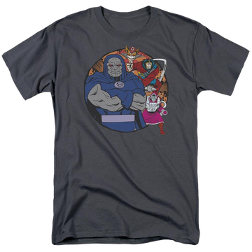 Charcoal men's regular fit t-shirt with DC Comics Apokolips Represent graphic