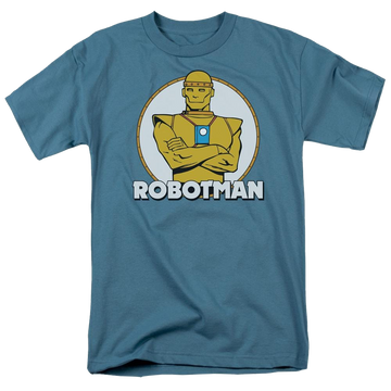 Slate men's regular fit t-shirt with DC Comics Robotman graphic