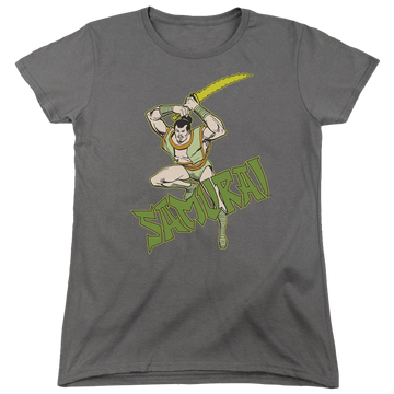 Charcoal women's t-shirt with DC Comics More Dc Characters Samurai graphic