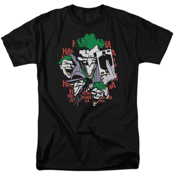 Black men's regular fit t-shirt with Joker DC Comics Four Of A Kind graphic