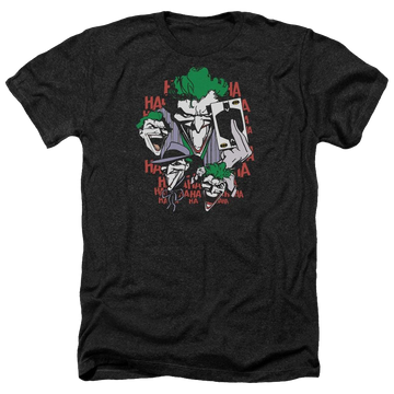Charcoal men's heather t-shirt with Joker DC Comics Four Of A Kind graphic