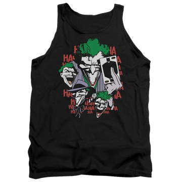 Black men's tank with Joker DC Comics Four Of A Kind graphic