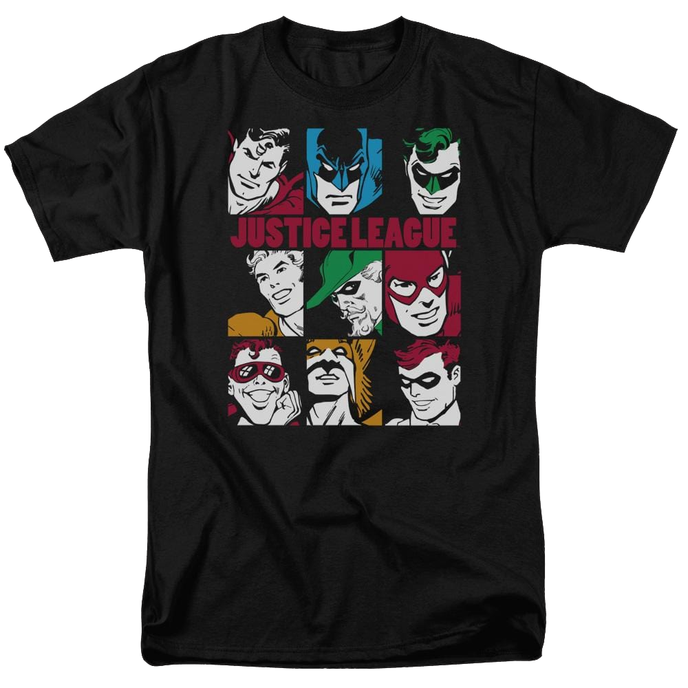 DC Comics Nine Blocks Of Justice - Men's Regular Fit T-Shirt Men's Regular Fit T-Shirt Justice League