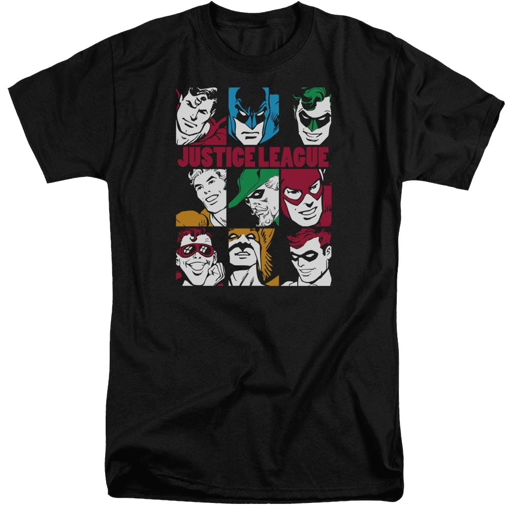 DC Comics Nine Blocks Of Justice - Men's Tall Fit T-Shirt Men's Tall Fit T-Shirt Justice League